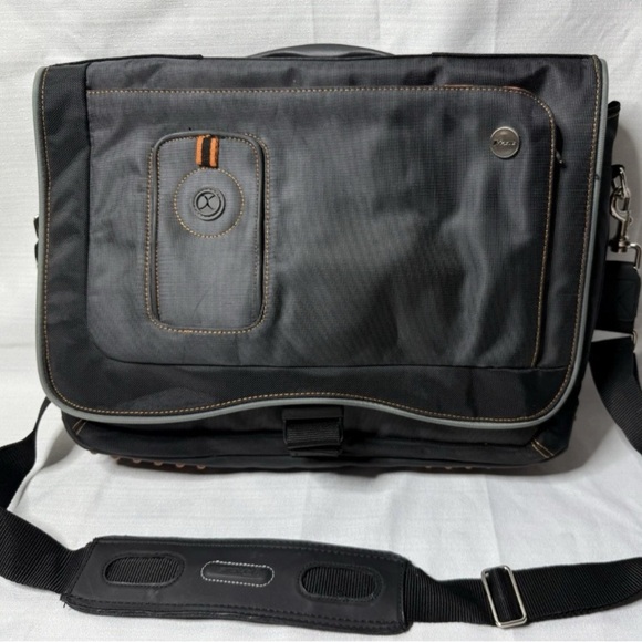 Targus Urban Messenger Bag Case Designed Up To 15.4” Laptops With Orange Accents - Picture 1 of 13